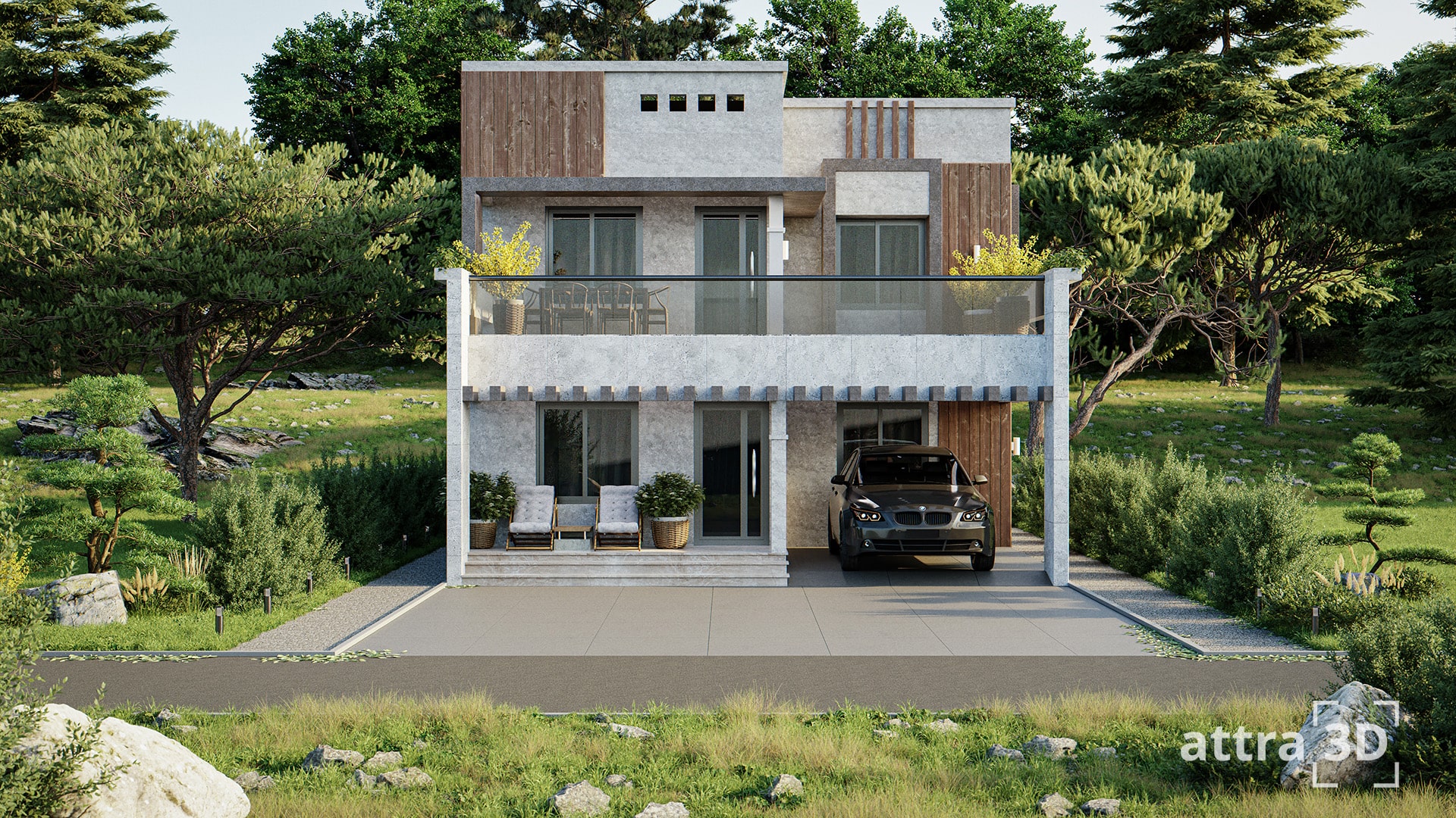 Экстерьерная визуализация коттеджа